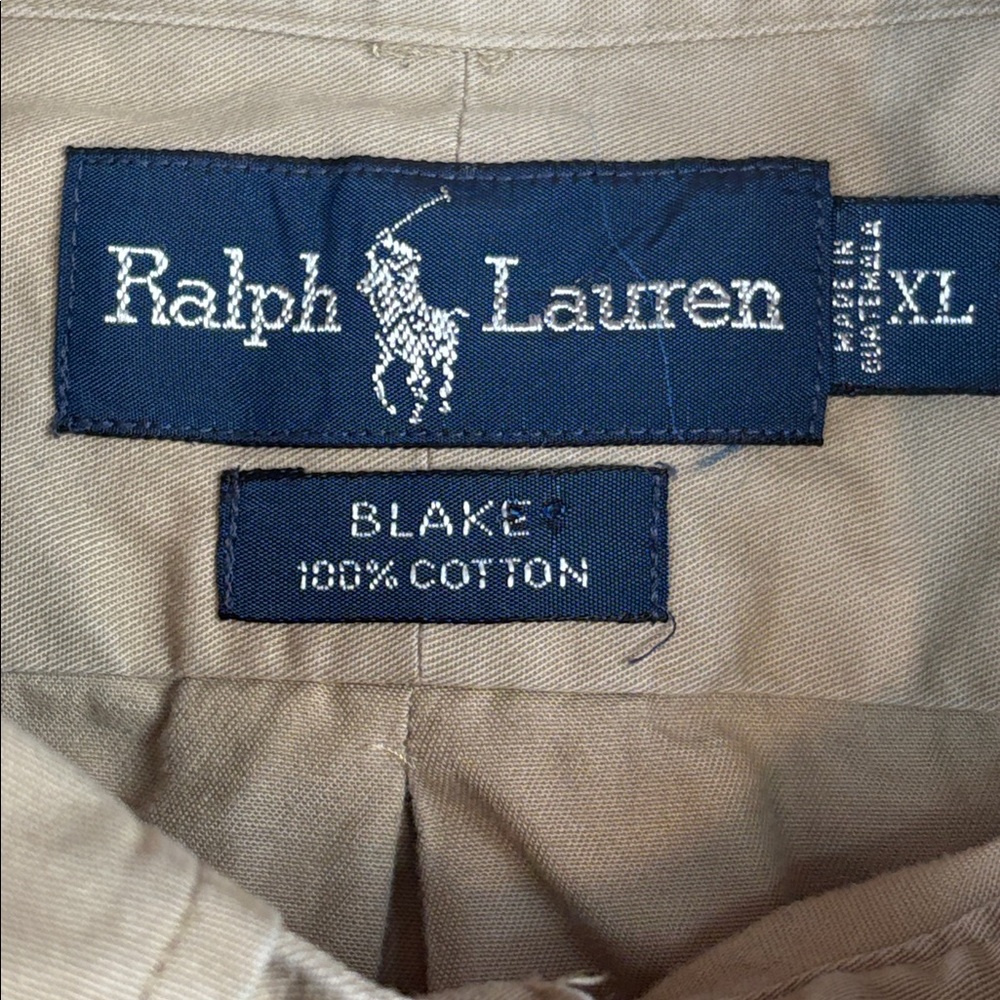 Ralph Lauren Shirt Mens XL Tan Button Down - Picture 5 of 8